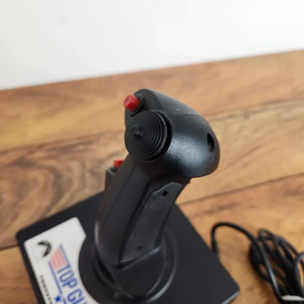 Pc Computer Vintage Thrustmaster Top Gun Game Flight Controller Joystick Thrust